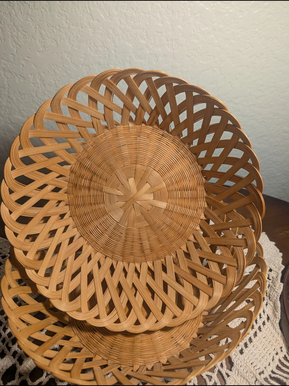 Rattan Bamboo Like Natural Woven Decorative Baskets - Tan